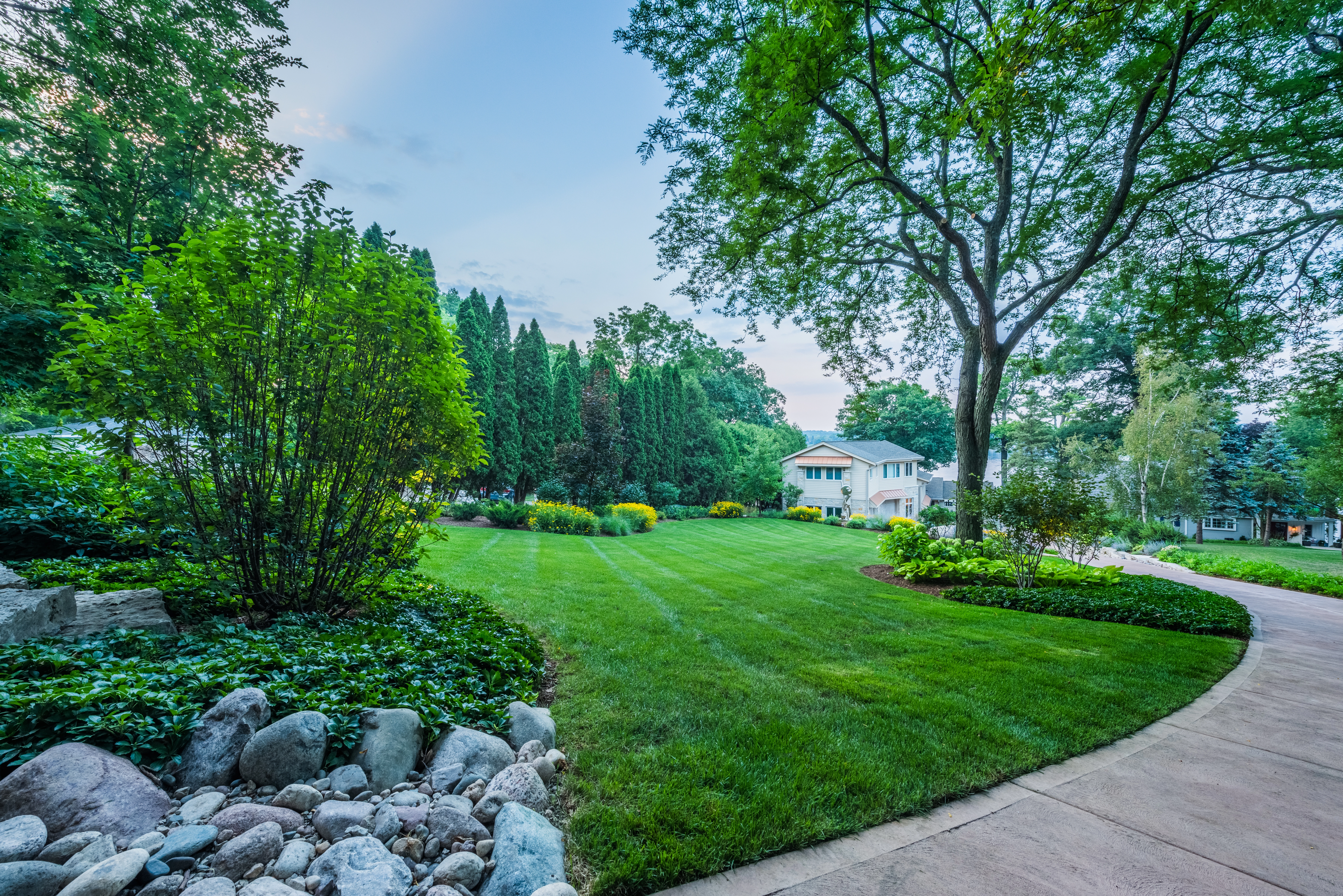 Landscape in Milwaukee, WI, with outdoor lighting.