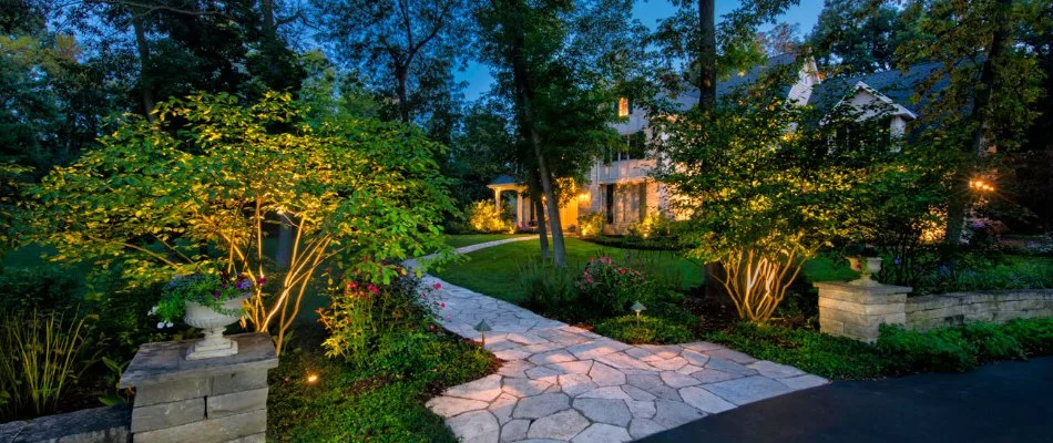 Landscape in Milwaukee, WI, with outdoor lighting.