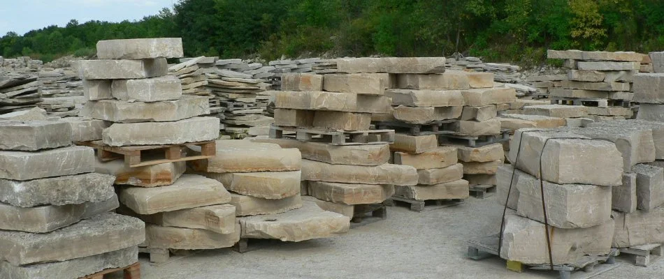 An outcropping of stones in Wauwatosa, WI.