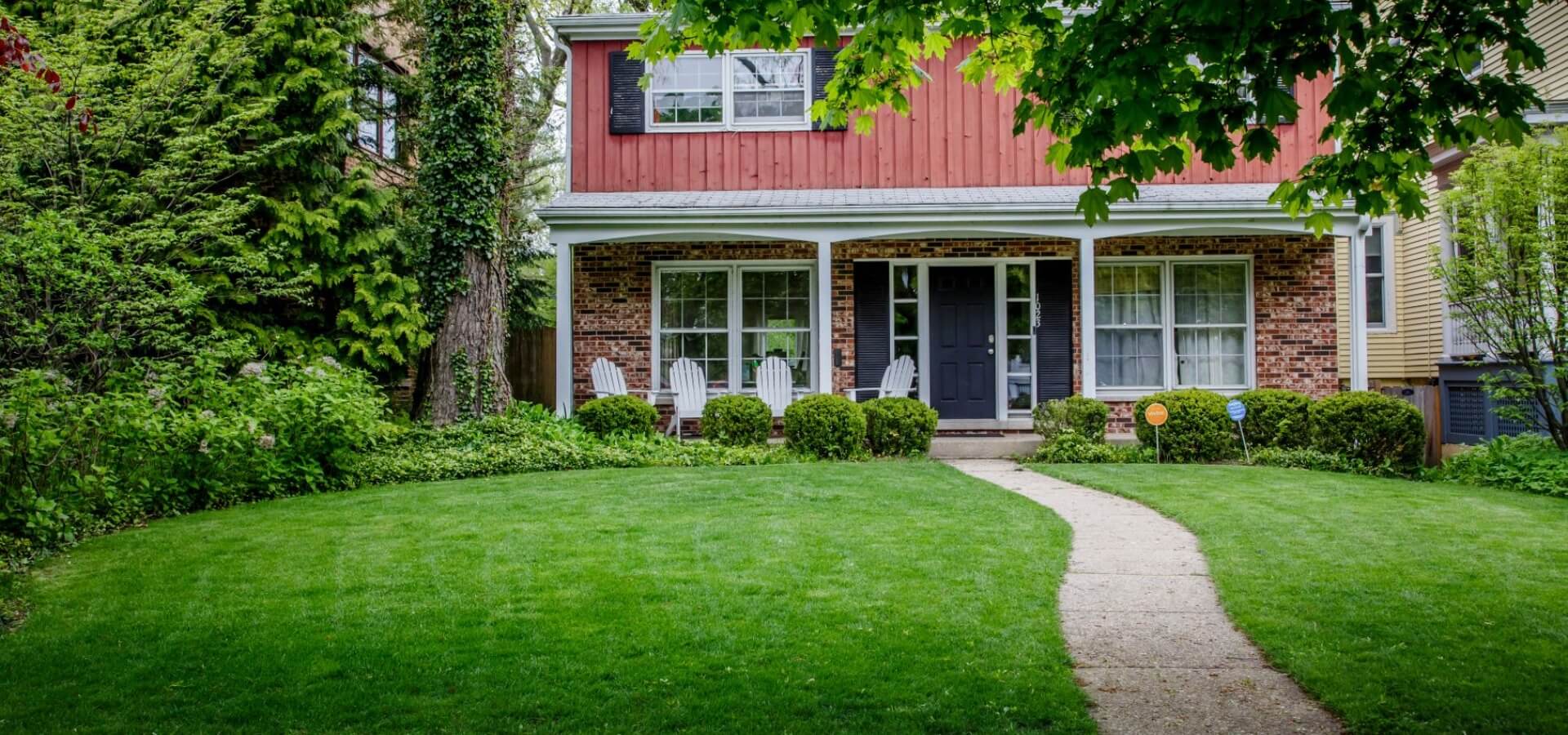 Lawn after aeration treatment