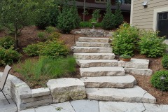 Silver outcropped stairs and retaining wall
