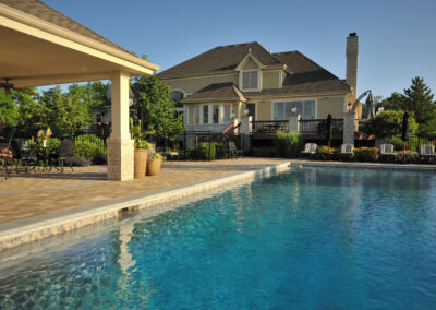 Large pool next to large home